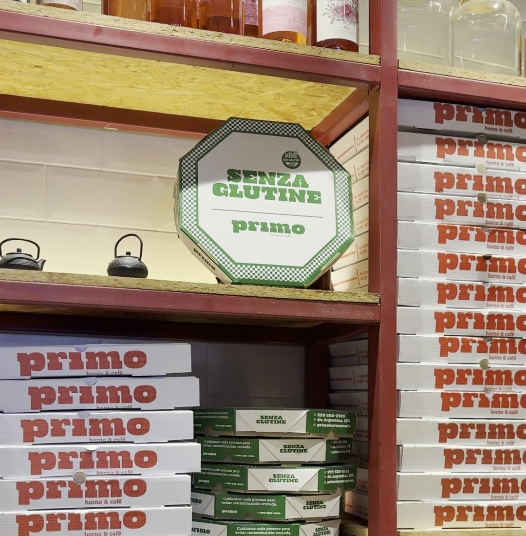 Cajas de pizza sin TACC Senza Glutine de Primo